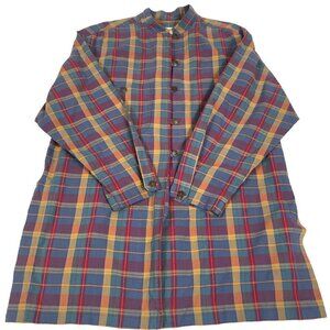 Nipon Studio Women's 100% Cotton Plaid Tunic Top Size L